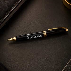 Personalised Classic Gold Trim Pen – Custom Engraved Executive Pen