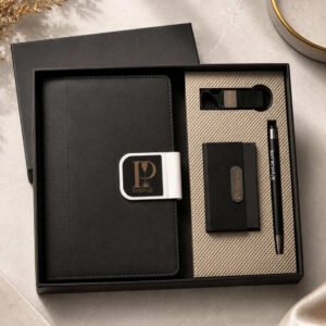 Personalised Premium Executive Gift Set – Diary, Pen, Card Holder & Keychain